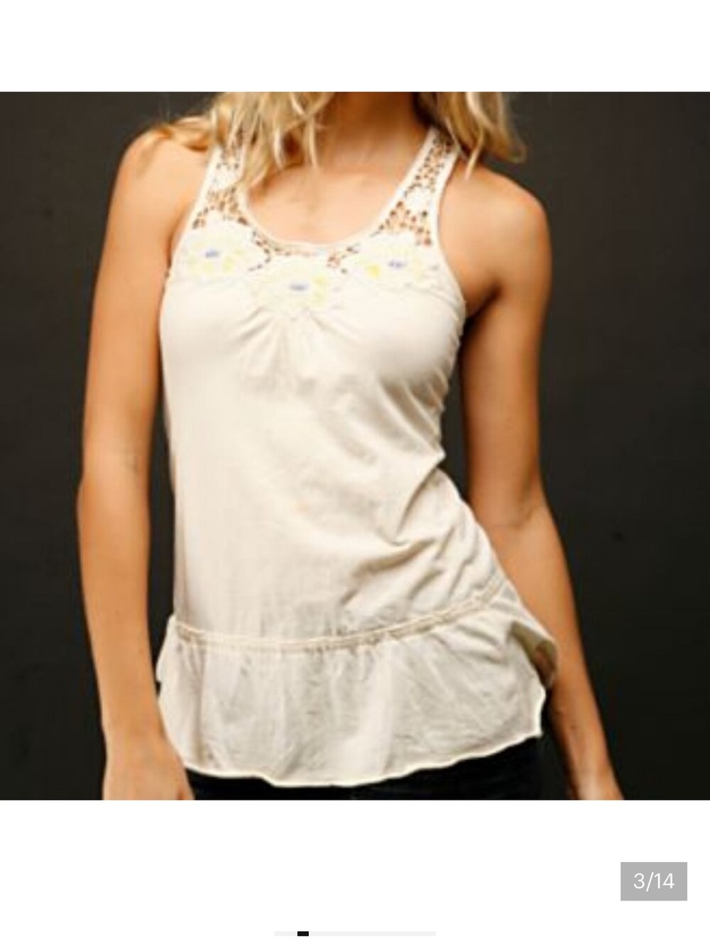 ASO ALEX RUSSO Free People Embroidered Cutaway Tank Wizards of Waverly Place - Picture 3 of 13
